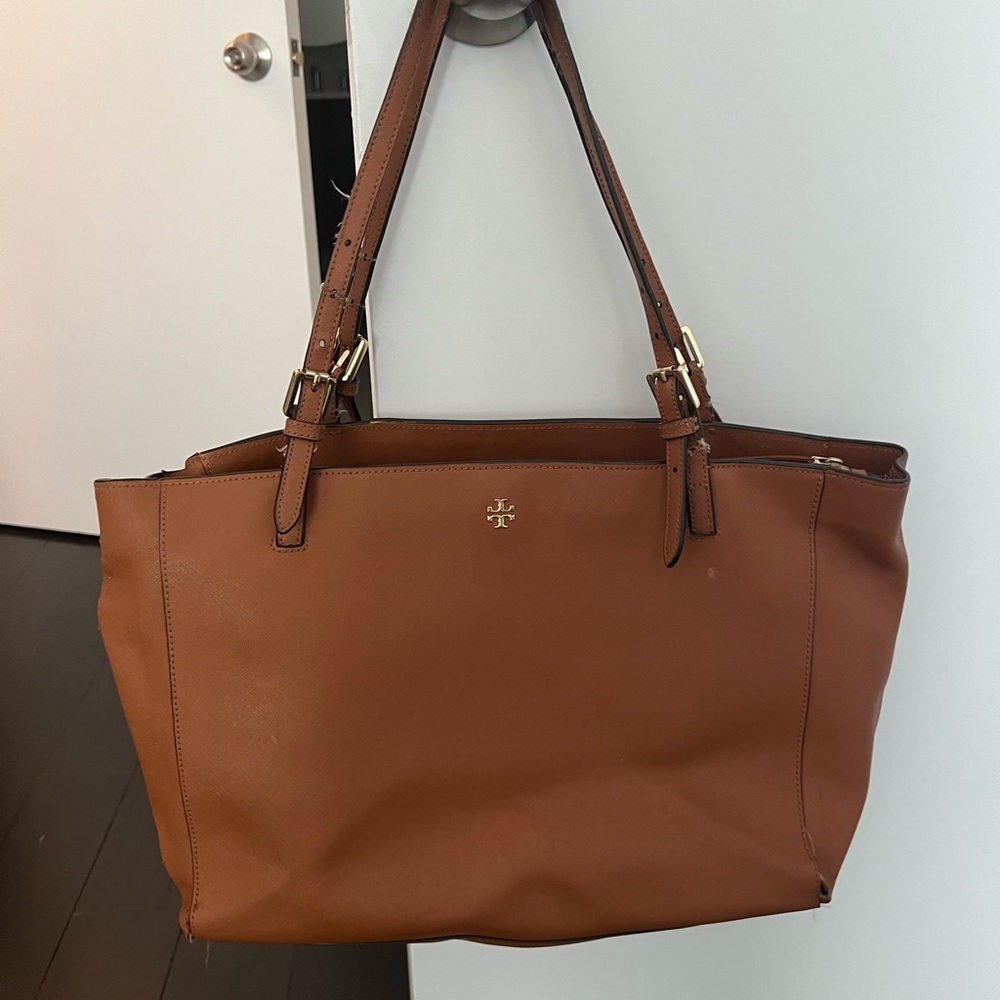 Tory Burch Solid Leather Tote - image 8